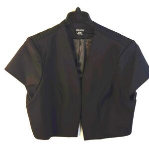 City Chic Women's Elegant Black Cropped Black Crop Blazer Jacket Sz XL / 22W